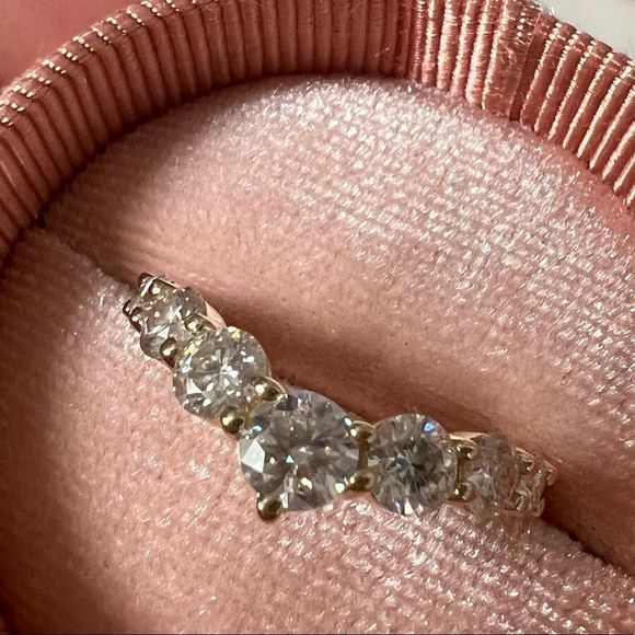 Chevron V shape sparkling 2ct tw stone wedding band! - Picture 8 of 13